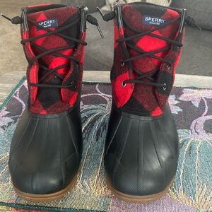 Buffalo Plaid Sperry Duck Boots